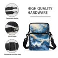 thumbnail image 7 of FUIALDOLG Stretch Polyester Crossbody Bag Lightweight with Front Pocket Crossbody Bags for Shop, Blue Gold Marble Pattern Crossbody Purse, 7 of 7