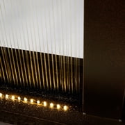 Hi-Line Gift 79541 LED Lights Metal Rainfall Fountain Indoor, Black