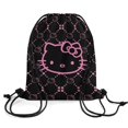 thumbnail image 2 of Hello Kitty Drawstring Backpack Water Resistant String Bag Sackpack Cinch for Sports, Gym, Travel, Swimming, Yoga, Beach, 2 of 7