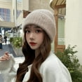thumbnail image 5 of Knit Beanies for Women Soft Warm Stretchy Bonnet Hat Beret Roll up Edge Fall Winter Cap for Ski Travel Work Headwear, 5 of 7