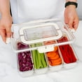 thumbnail image 6 of WETRBWEH Snack Box Container, 4 Compartments Divided Serving Tray with Lid and Handle (8 Forks, 2 Spoon), 6 of 7