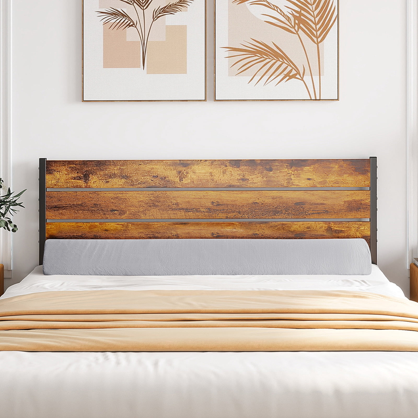 CONCETTA Headboard Gap Filler Pillow - High-Density Foam Wedge for Mattress-to-Headboard Space, with Storage Pocket & Removable Cover, King