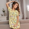 thumbnail image 3 of Naloa Frog Bee Print Women Nightgowns,Womens Loungewear,Short Sleeve Sleepwear,Comfy Ladies Nightdress, 3 of 6