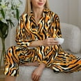 thumbnail image 6 of Yiaed Zebra Print Pajamas Women's Long Sleeve Sleepwear Soft Button Down Loungewear Pjs Lounge Set Nightwear Womens Pajama Pants-Small, 6 of 7