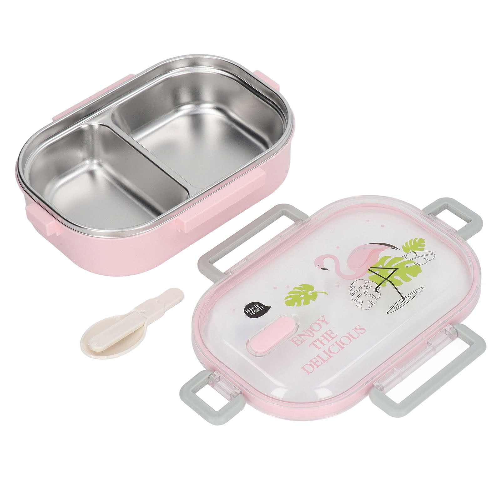 304 Stainless Steel Lunch Box Compartment Liner Thermal Insulation Bento Lunch Box Illustration Style Leak Proof Container for Student Children