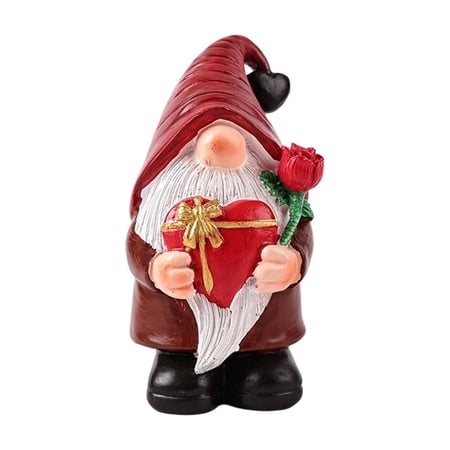 Bwiyojiz Resin Gnome Statue Figurines Mini Dwarf Sculpture Desktop Ornaments Home Tabletop Decorative Crafts Holiday Gift for Indoor Room Decoration