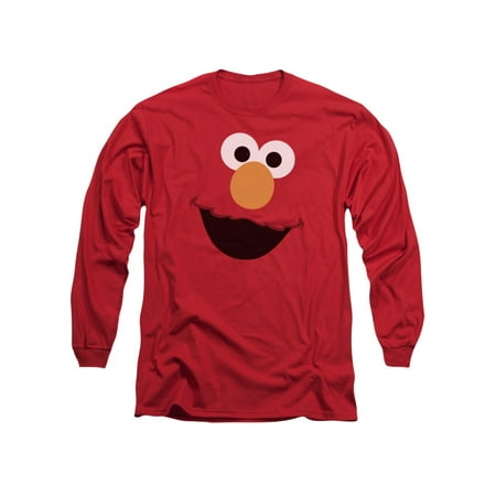Sesame Street Classic TV Show Elmo Face Outline Adult Long Sleeve T-Shirt