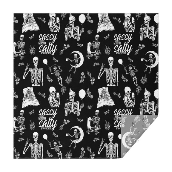 Halloween Skeleton Fun Pattern Square Tablecloth,Waterproof Square Table Cover,Wipeable Spillproof Washable Table Cover for Home Kitchen Party Decor 42"X42"(107x107cm)