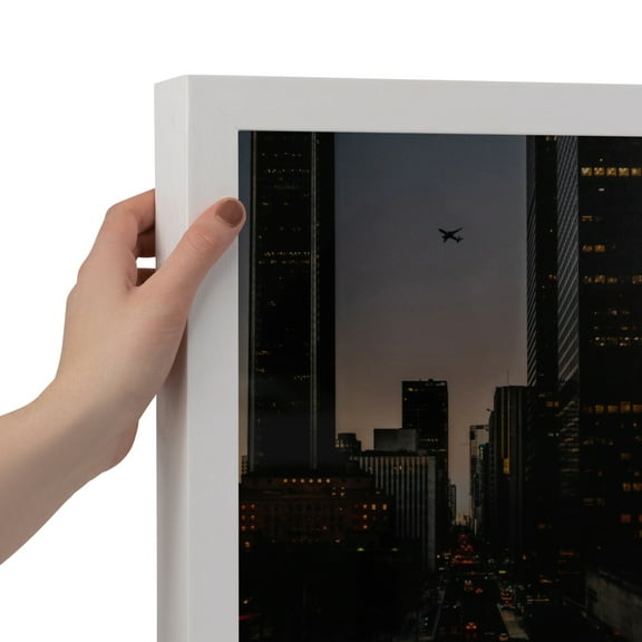 ArtToFrames 24x36 inch Woodgrain White Shadowbox 2.5 inch Tall Picture Frame, White 24" x 36" Wood Poster Frame (WOM-5140)