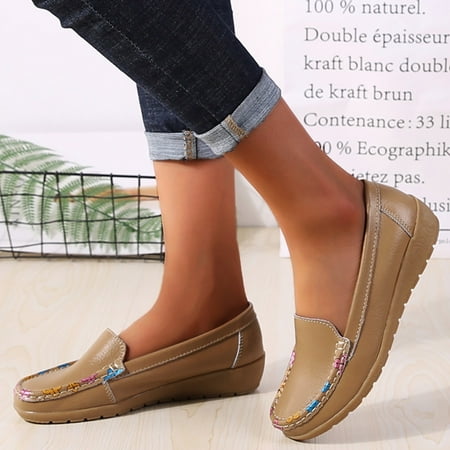 

Cathalem Slip On Women Comfort Walking Flat Loafers Casual Shoes Driving Loafers Walking Shoes For Women Women Sandals Offer Khaki 6.5