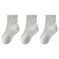 thumbnail image 2 of Hipattires Socks for Boys Gray Comfort Winter Cotton 3 Pairs Mid Calf Girls Socks, 2 of 3