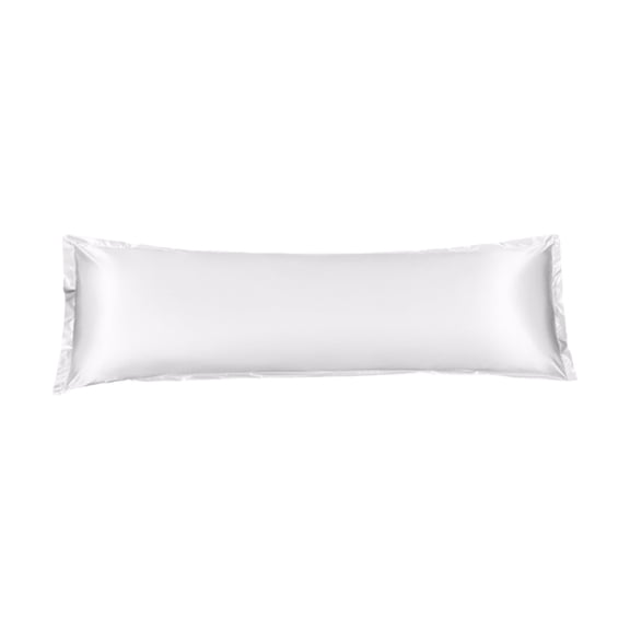 Body Pillow Cover with Zipper, Luxury Silk Body Pillow Case, 19x47'' Ultra Smooth and Soft Cooling Long Pillowcase, Gift for Women, Men (White)