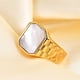 thumbnail image 1 of Anillo de acero inoxidable con forma de fritillaria cuadrada irregular de estilo europeo y americano, cadena de reloj vintage, anillo de acero de titanio 304, 1 of 5
