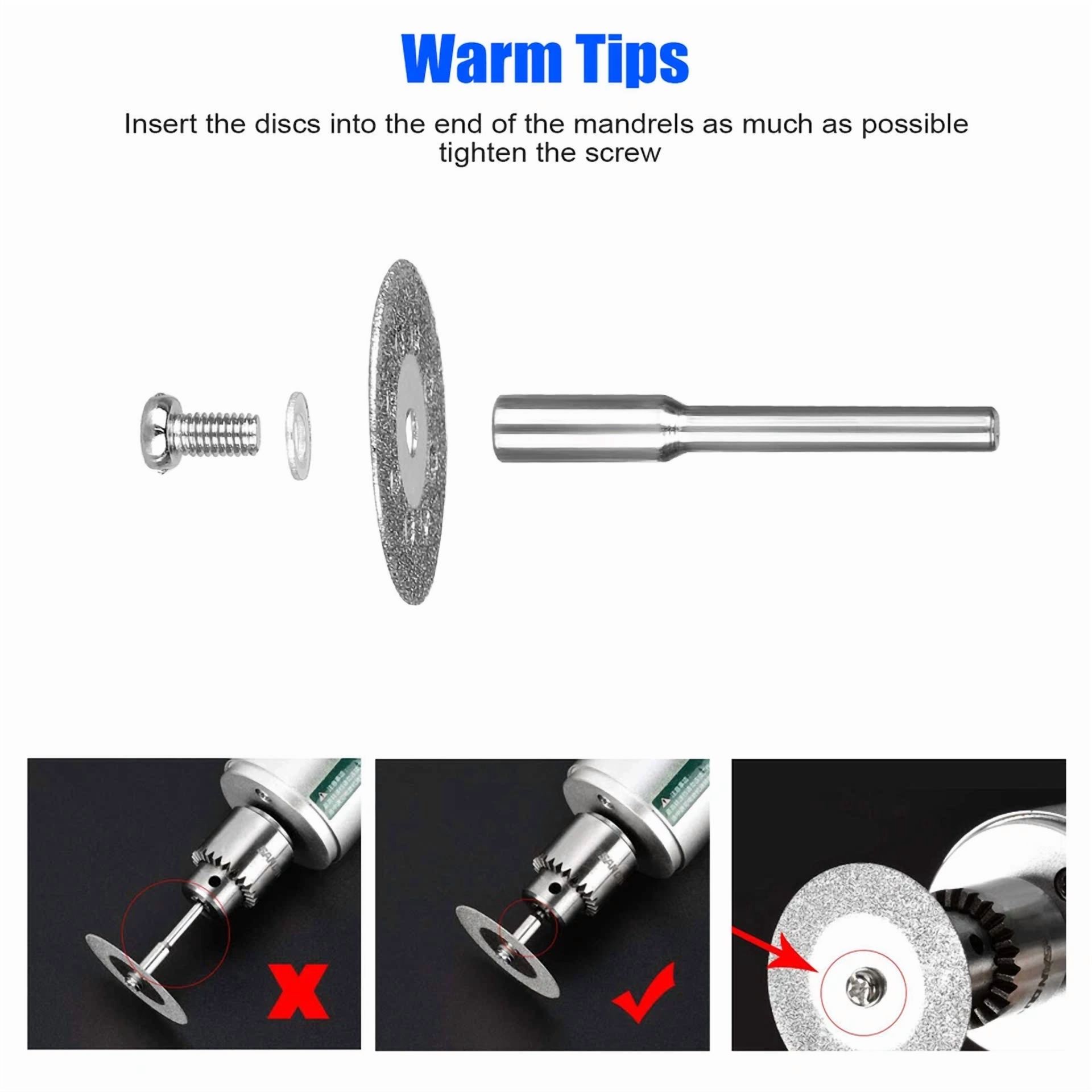 CIRCLE- 48X Diamond Cutting Wheels For Dremel Rotary Tool Die Grinder Metal Cut Off Disc