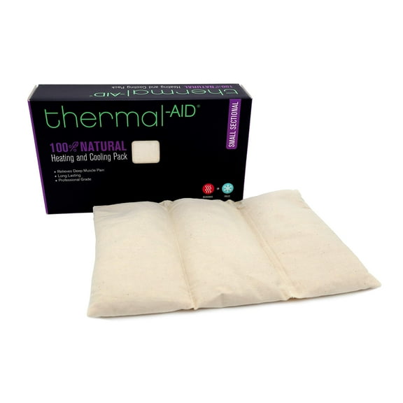 Thermal-Aid — Cooling and Heating Pack, Small Sectional — Cooling and Heating Pad for Pain Relief with Natural Corn Filling — Reusable, Easy Clean Back