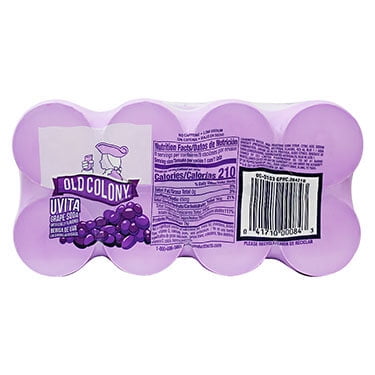 Old Colony Grape, Soda Drink, 8 Pack, 12 fl oz Aluminum Can, Allergens Not Contained