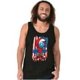 thumbnail image 5 of Smurf Skateboarder American Flag Tank Top T Shirts Men Women Brisco Brands S, 5 of 6