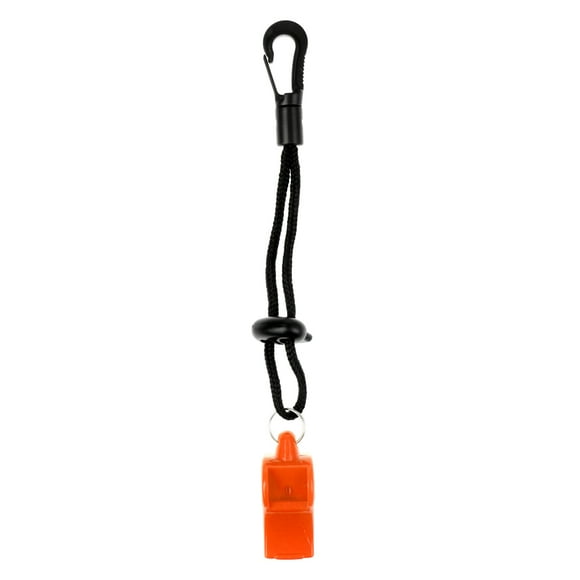 Silbato de emergencia Cola con cordón clip naranja