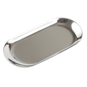 Stainless Steel Oval Tray Jewelry Storage Serving Tray Oval Jewelry Tray Cosmetics Tray Home Organizer ( Silver )