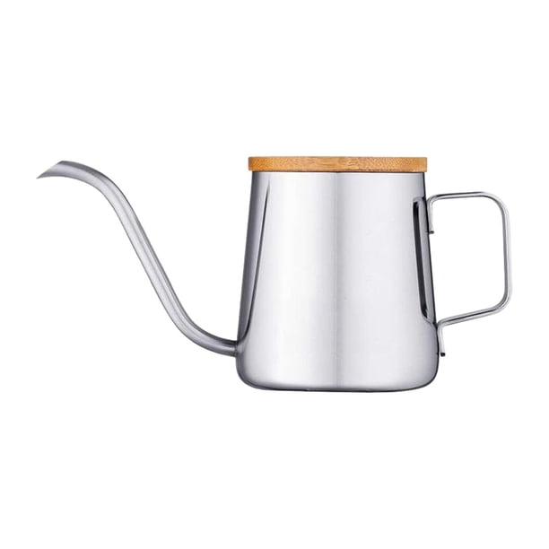 Vierta sobre la tetera, cafetera por goteo, tetera de goteo estrecha de 250ml, cafetera para acampar, tetera con cuello de cisne, cafetera para