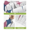 thumbnail image 4 of Red Blue Diamond Bar Stool Covers Set of 4, Modern Geometric Middle Century White Stretch Washable Bar Chair Covers with Backs, Removable Pub Counter Height Chair Cover for Kitchen Dining Room Cafe, 4 of 7