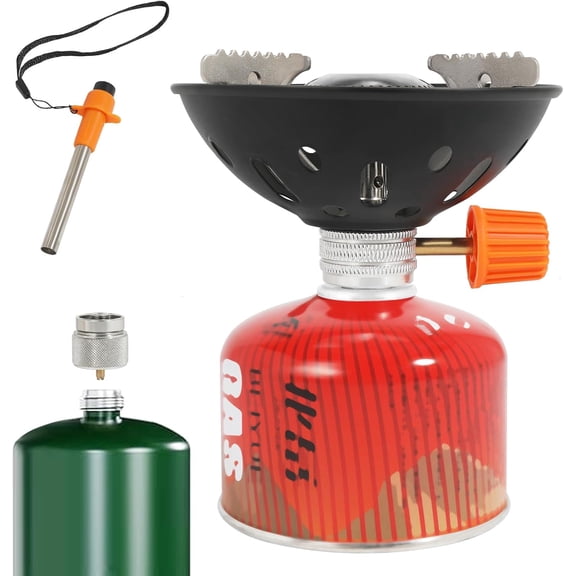 Portable Outdoor Camping Stove, With Powerful Firepower of 10000 BTU,Quickly Boil 1.5L of Water in 4 Minutes and 30 Seconds,Compatible with Propane/Butane Gas Tanks,Windproof Stove