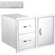 thumbnail image 1 of Stainless steel gabinete door y cajón combo: left cajón, right trash door - 28\, 1 of 6