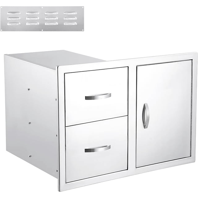 Qinaqin Stainless Steel Gabinete Puerta y Cajón Combo Left Right Trash 28\