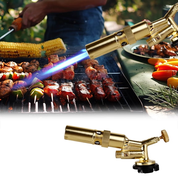 Dxssxc Portable Butane Torch Head, Adjustable Flame, Piezo Ignition, for BBQ Baking Caramelizing Crafts Welding Home Use