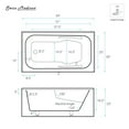 thumbnail image 5 of Voltaire 54 x 30 Skirted Left Drain Soaking Alcove Bathtub in Glossy Black with Integrated Armrest, 5 of 8