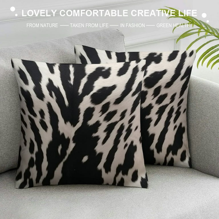 Black and white cow print pillows sale