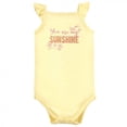 thumbnail image 4 of Little Treasure Baby Girl Cotton Bodysuit, Pant and Shoe 3pc Set, Sunshine, 0-3 Months, 4 of 4