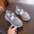 thumbnail image 4 of pwidon Toddler Girls Mary Jane Walking Shoes Breathable Mesh Non Slip Lightweight Kids Casual Sneakers Gray 26, 4 of 5