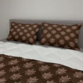 thumbnail image 2 of Chocolate Brown Comforter & Sham Bedding Set, Persian Inspirited Oriental Lotus Motif Bicolour Pattern Print, 3 pcs Duvet Set Microfiber Filling Quilt, 5 Sizes, Chocolate and Peach, by Ambesonne, 2 of 4