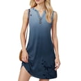 thumbnail image 4 of WTOBBY Women's Fashion Casual Printed V-Neck Button Vest Sleeveless Dress with Pocket, Floral Print Design for Summer Outfits, Perfect for Beach and Holiday Vacations,Dark Blue M, 4 of 5