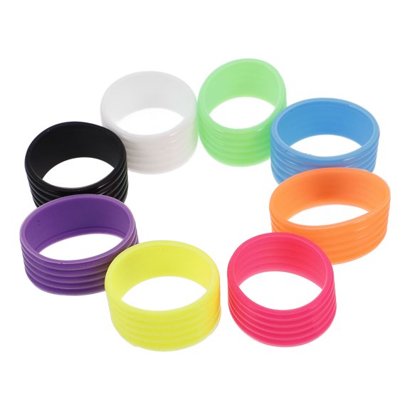 YUYUETIME Silicone Racket Grip Rings Multi-Color for Nonslip Use in Tennis and Badminton 8Pcs