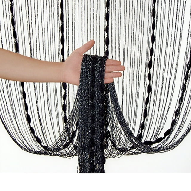 Naiovety Cortinas de cuentas de cristal, separadores, decoraciones de pared para salas de estar, colgantes de moda para salas de estar, Artesanía negro