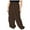 Brown, variant on asjyhkr Plus Size Cargo Pants for Women Elastic Waist Jogger Drawstring Work Outdoor Trousers with Multi Pockets,L-4XL