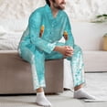 thumbnail image 7 of Naloa Tranquil Ocean Canoe Journey Men’s Pajamas Set - Long Sleeve Button Down Sleep Shirt and Pajama Bottoms Sleepwear Set-Medium, 7 of 7