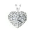 thumbnail image 2 of Precious Stars 14K White Gold Cubic Zirconia Ladies Puffed Heart Pendant with 22" Chain Necklace, 2 of 7