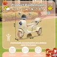 thumbnail image 5 of 12V Electric Motorcycle for Kids, 2 Seater Battery Power Ride on Motorcycle Toys with Slow Start, LED, Music, USB, 3 Wheel Electric Motorcycle for Boy Girl Birthday Gift, Beige, 5 of 7