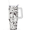thumbnail image 2 of Personalized Dog Lover Gift Idea - 40oz Insulated Tumbler with Straw for Women - Non-Slip Handle Coffee Travel Cup, 2 of 7