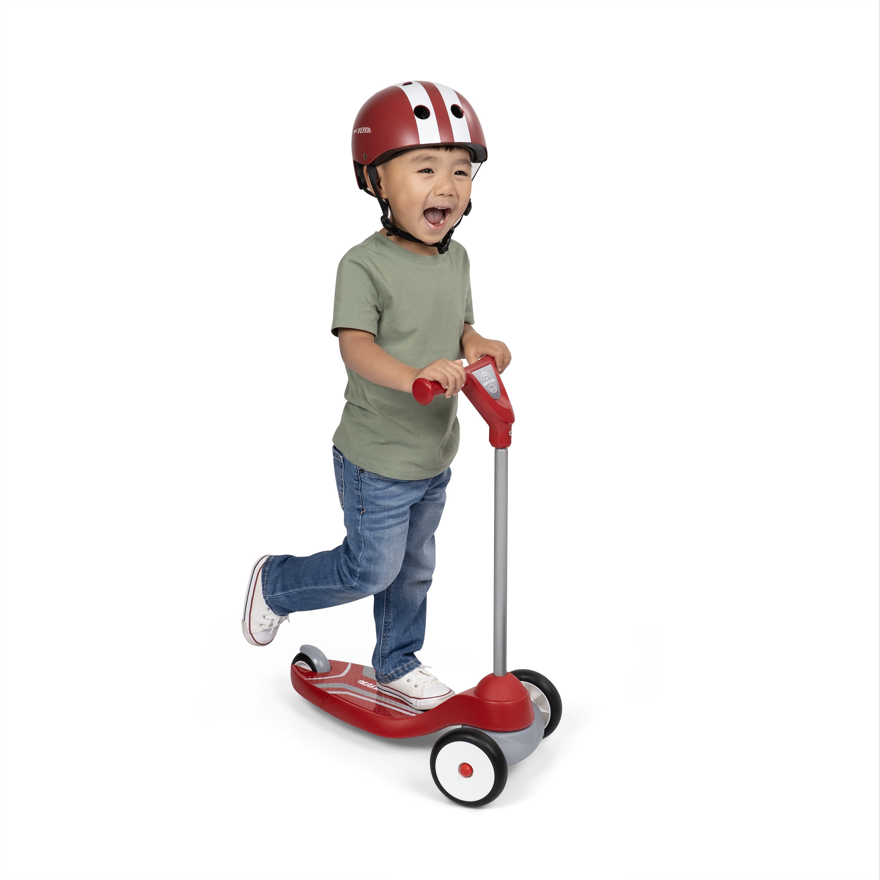 Radio Flyer My First Scooter for Beginner Riders with Extra-Wide Base for Stability, Red