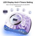 thumbnail image 2 of Lámpara de uñas UV LED para esmalte de uñas en gel con 4 temporizadores, 60 LED, 120 W, sensor inteligente, máquina de manicura profesional para salón de manicura, color morado, 2 of 5