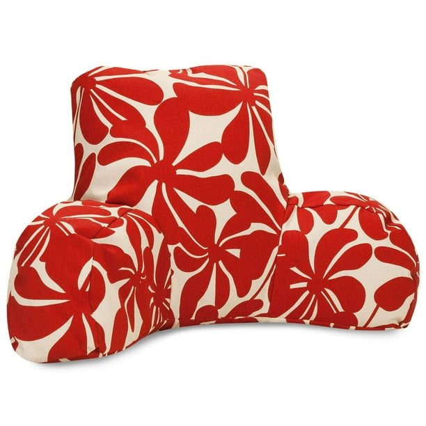 Majestic Home Goods Indoor Outdoor Red Plantation Reading Pillow with Arms Backrest Back Support