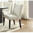 thumbnail image 4 of 7-pc Dining Set White Faux Leather Dining Chairs Wooen Top Table w Glass Insert Modern Wooden, 4 of 5
