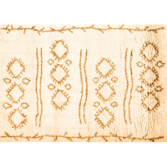 Ahgly Company Indoor Rectangle Solid Orange Modern Area Rugs, 2' x 4'