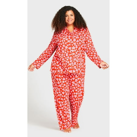 

Avenue Women s Plus Size Button Heart Relaxed Fit Sleep Top