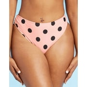 Xhilaration Womens Cheeky Polka Dot Print High-Leg Bikini Bottom Pink S, $15 NWT