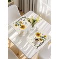 thumbnail image 5 of Sunflowers Pastoral Placemats Set of 6, Bees Country Botanical Retro Beige Placemats for Dining Table, Place Mats for Kitchen Tabletop, Waterproof Wipeable Dining Table Mats Set, 5 of 9
